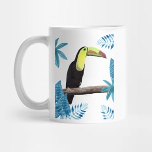 Toucan with tropical leaves Mug